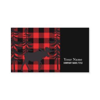 Red Plaid Moose Silhouette