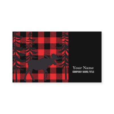 Red Plaid Moose Silhouette