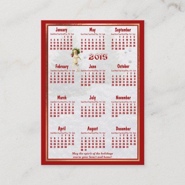Red Poinsettia 2015 Pocket Calendar