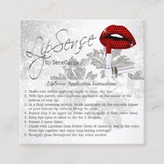 Red Polka Dot Lips Application Instructions Square