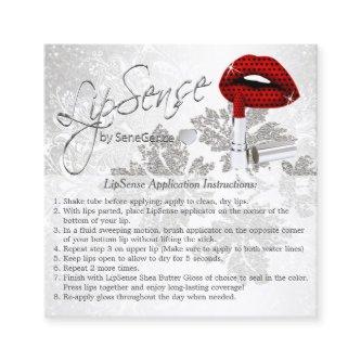 Red Polka Dot Lips Application Instructions Square