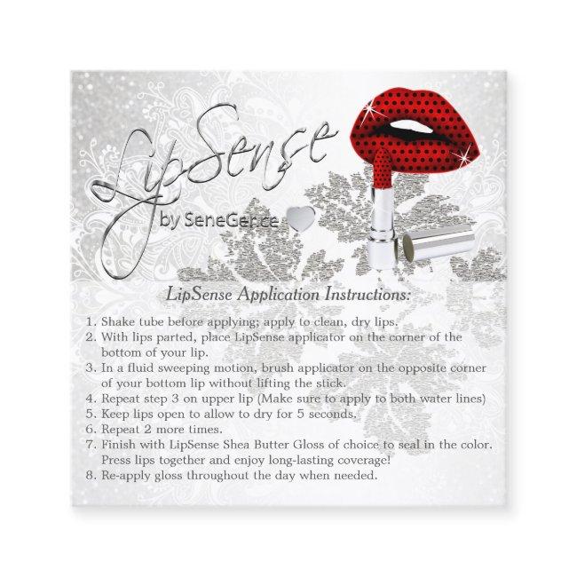 Red Polka Dot Lips Application Instructions Square