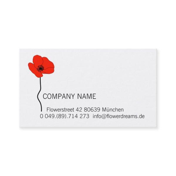 Red Poppy Logo. Modern Floral