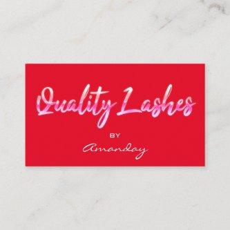 Red Quality Lashes Extension Script QR Code Logo