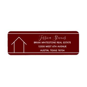 Red Real Estate Company Realtor Return Address Label