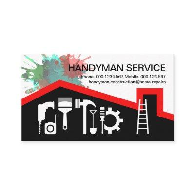 Red Roof Paint Splatter Handyman Tools