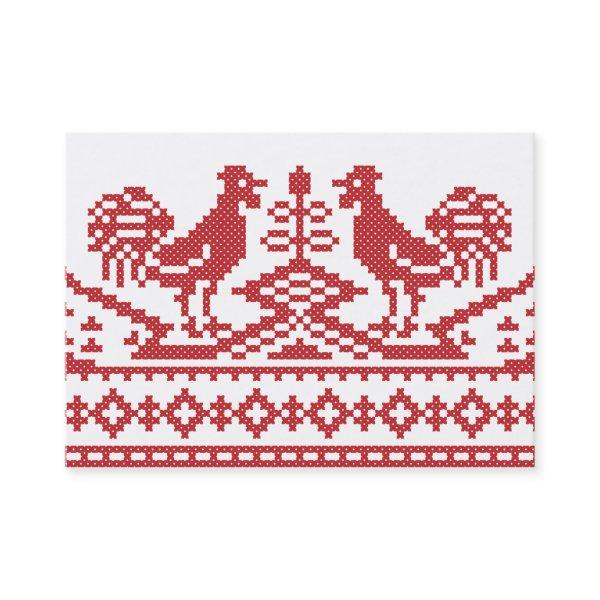 Red Roosters cross-stitch Russian Pattern