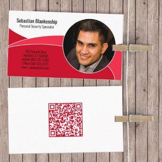 Red Security Professional Custom Photo QR Code