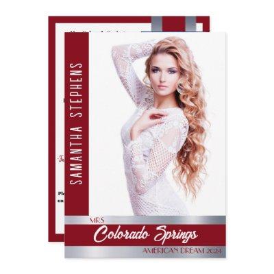Red Shine Autograph Card for Pageants