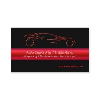 Red Sports Auto on black, red metallic-look stripe