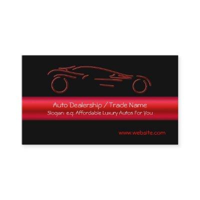 Red Sports Auto on black, red metallic-look stripe