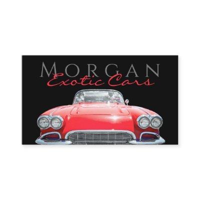 Red Sports Car, Contact Info, QR code, Black