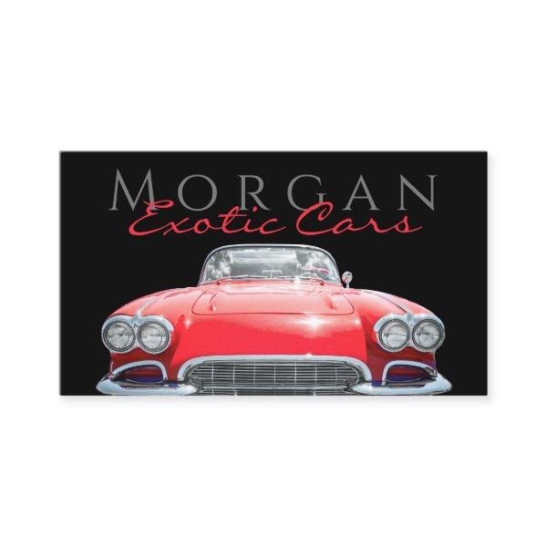 Red Sports Car, Contact Info, QR code, Black