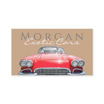 Red Sports Car, Name Title & Contact Info, QR code
