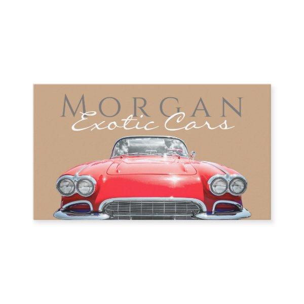 Red Sports Car, Name Title & Contact Info, QR code
