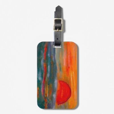 Red Sunset Luggage Tag with  Slot