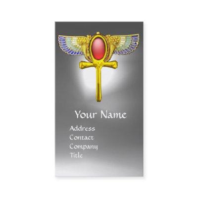 RED TALISMAN EGYPTIAN WINGED ANKH AND CORNUCOPIA