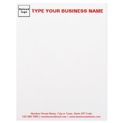 Red Texts on Header and Footer of Business Letterhead