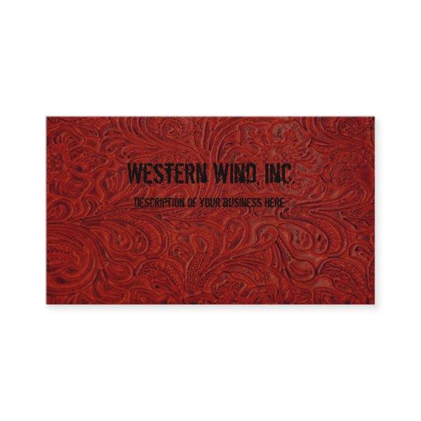 Red Tooled Leather Look