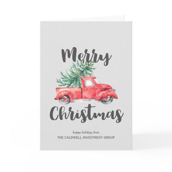 Red Truck and Tree Corporate Holiday