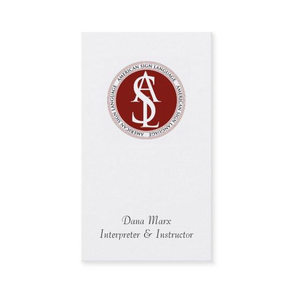 Red Typographic American Sign Language Interpreter