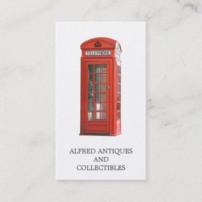 Red Vintage London Telephone Booth Antiques Shop