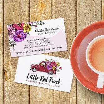 Red Vintage Truck & Flowers Cute Country Floral