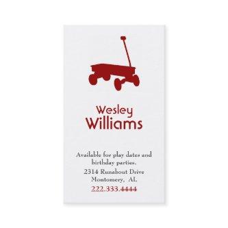 Red Wagon Children Play Date Card