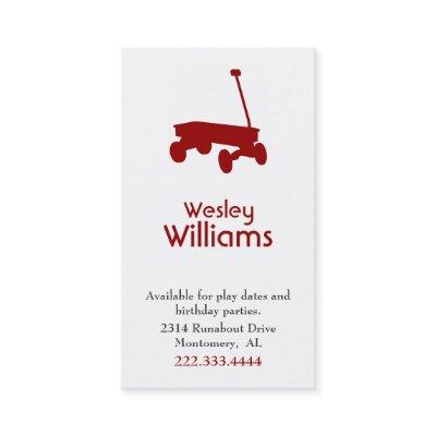 Red Wagon Children Play Date Card