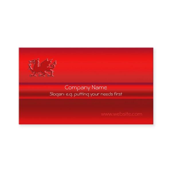 Red Welsh Dragon on red metallic-look