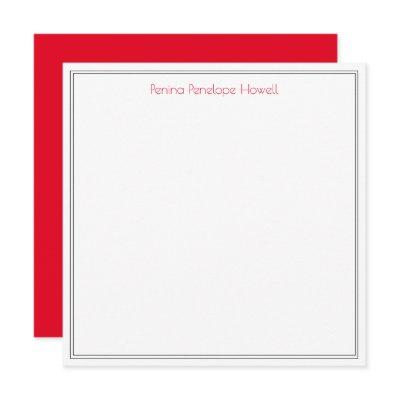 Red, White & Black Elegant Modern Professional Tha Thank You Card