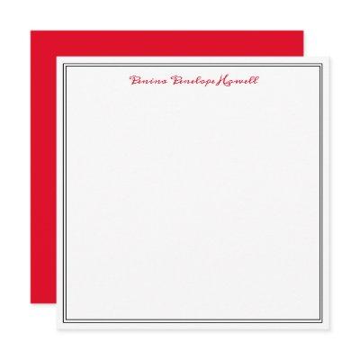 Red, White & Black Elegant Modern Professional Thank You Card