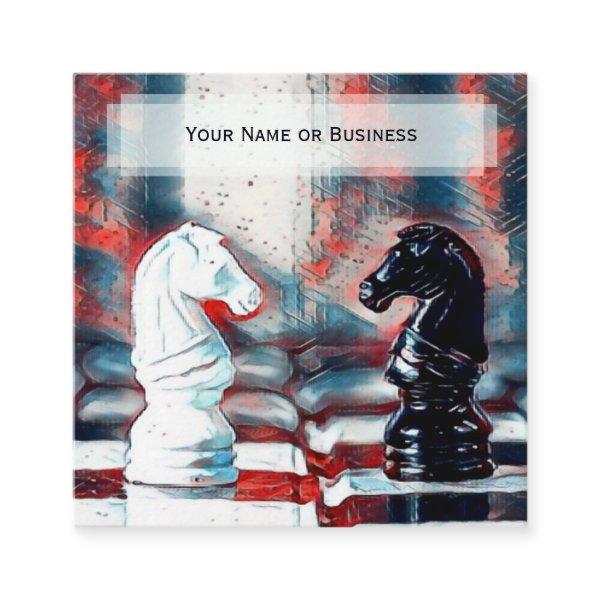 Red, White, Blue Classic Chess Knights Coach Club Square