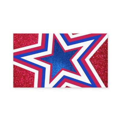 Red White Blue Glitter American Campaign Template