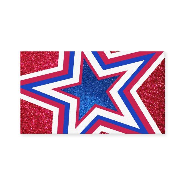 Red White Blue Glitter American Campaign Template