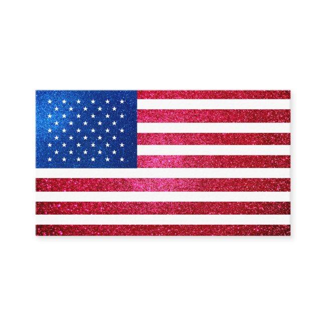 Red White Blue Glitter American Campaign Template
