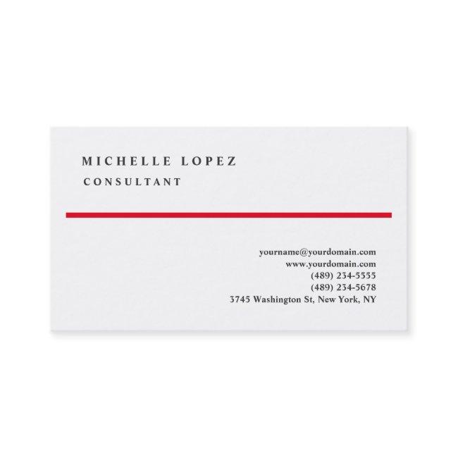 Red White Classical Elegant Plain Professional