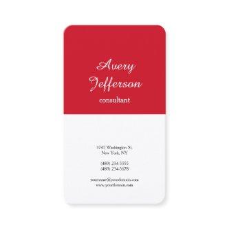Red White Plain Modern Minimalist Professional