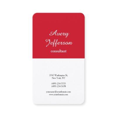Red White Plain Modern Minimalist Professional