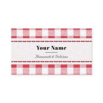 Red & White Rustic Plaid Homemade