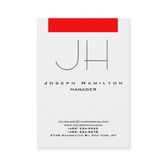 Red white vertical modern plain monogram