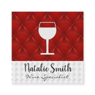 Red Wine Glass Icon | White Weave Red Upholster Square