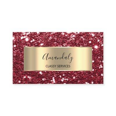 Red Wine Gold Frame Chunky Glitter QR Code Logo  B