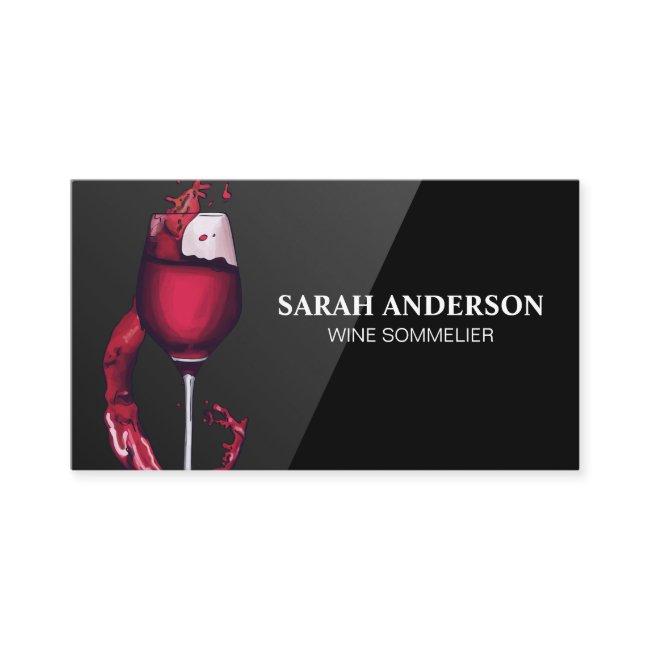 Red Wine Splash Glass | Black Glass Background