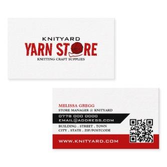 Red Yarn Store Logo, Knitting Store, Yarn Store