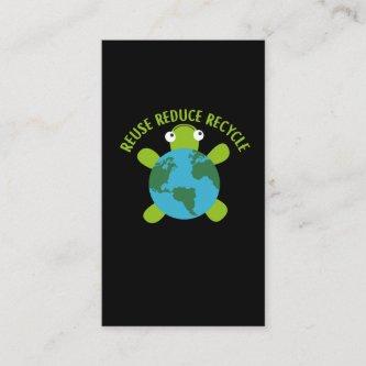 Reduce Reuse Recycle Turtle -Save Earth Ocean Eco