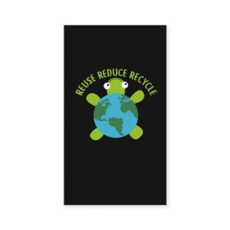 Reduce Reuse Recycle Turtle -Save Earth Ocean Eco