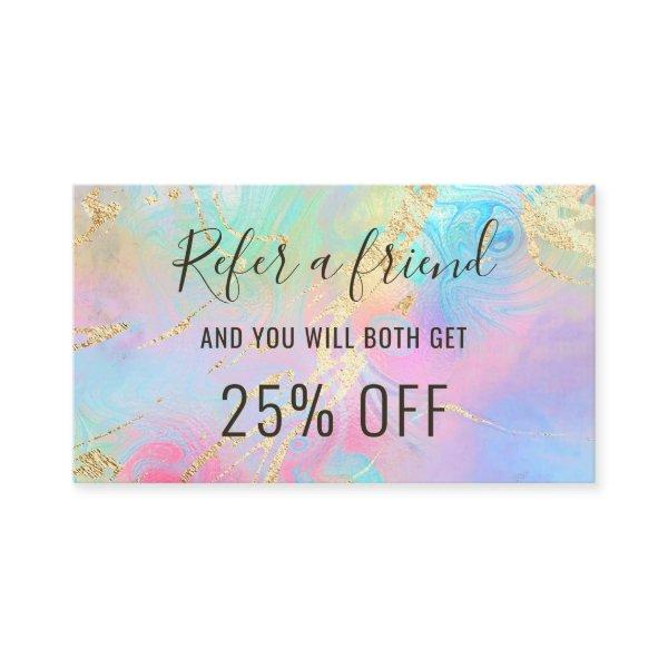Refer a friend FAUX holographic effect