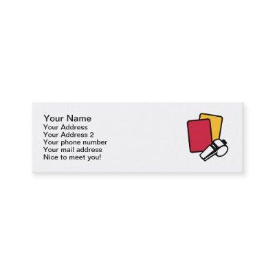 Referee red yellow card whistle