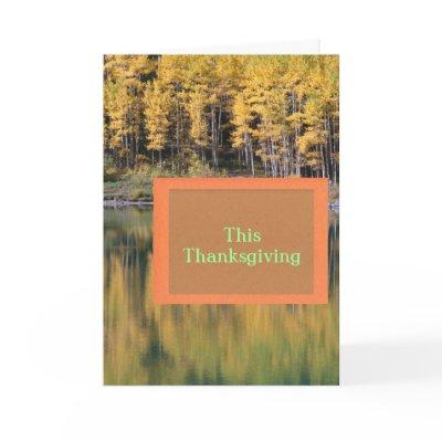 Reflected Golden Aspens Thanksgiving Card